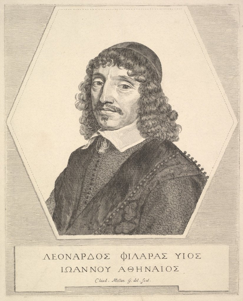 Detail of Portrait of Leonardos Philaras, 1651 by Claude Mellan