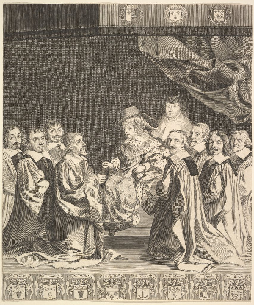 Detail of Frontispiece: Les Ordonnances royaux, ca. 1644 by Claude Mellan