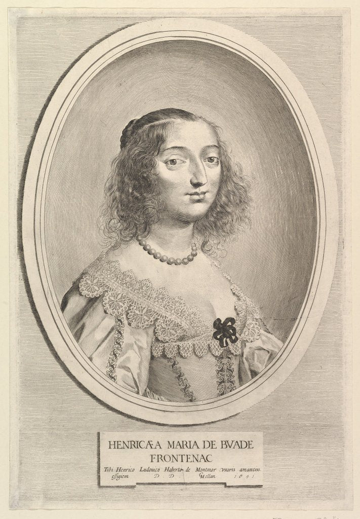 Detail of Henriette-Marie de Buade-Frontenac, 1641 by Claude Mellan