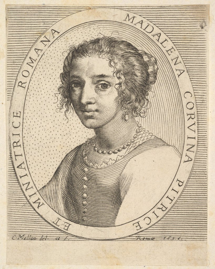 Detail of Maddalena Corvina, 1636 by Claude Mellan