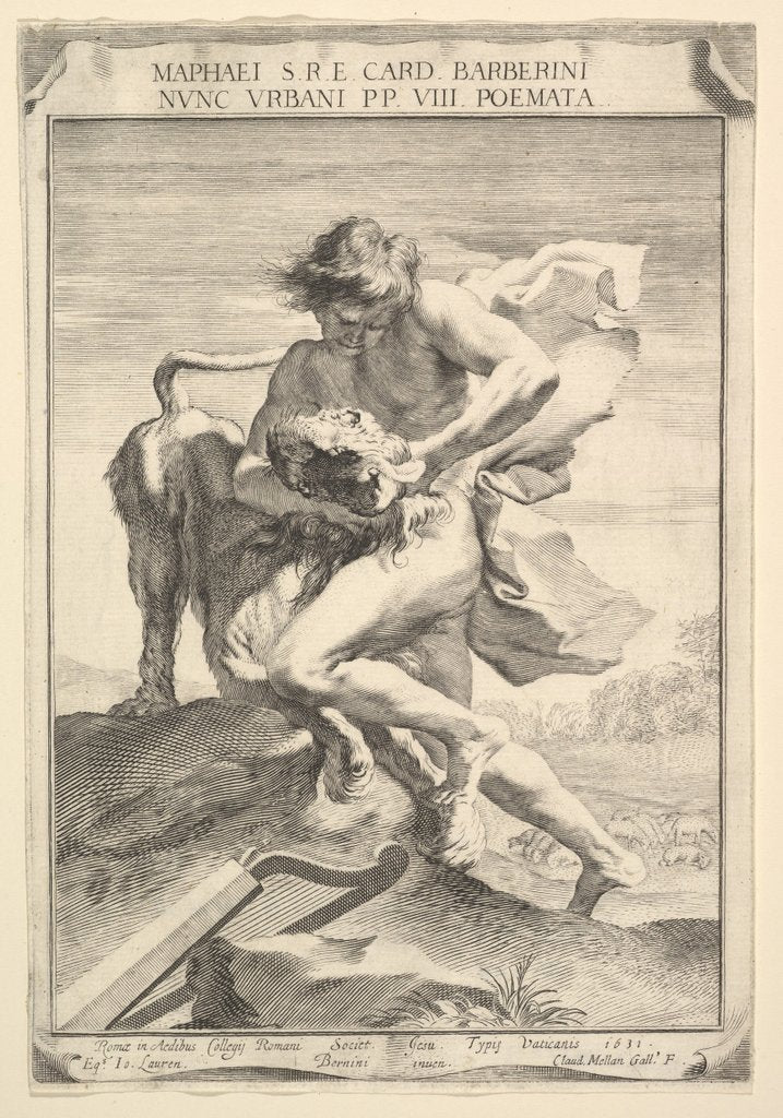 Detail of David Strangling the Lion, 1631 by Claude Mellan