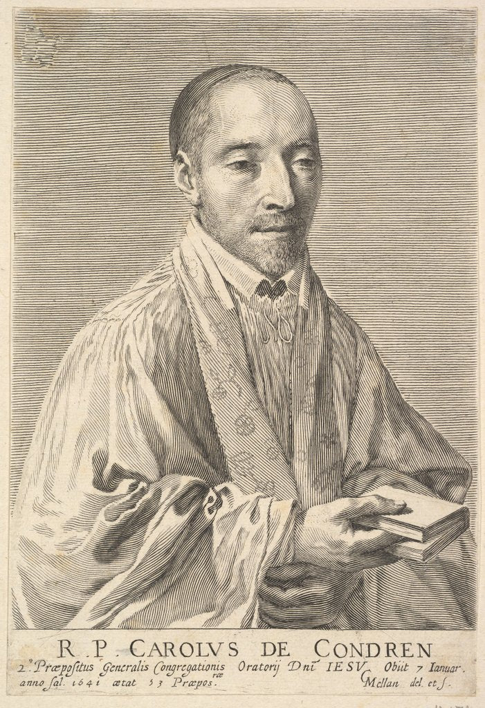 Detail of Le Père Charles de Condren by Claude Mellan