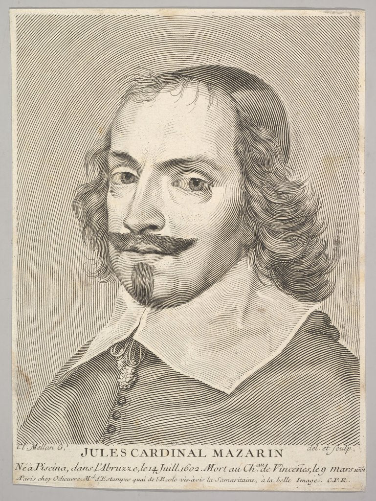 Detail of Cardinal Jules Mazarin by Claude Mellan
