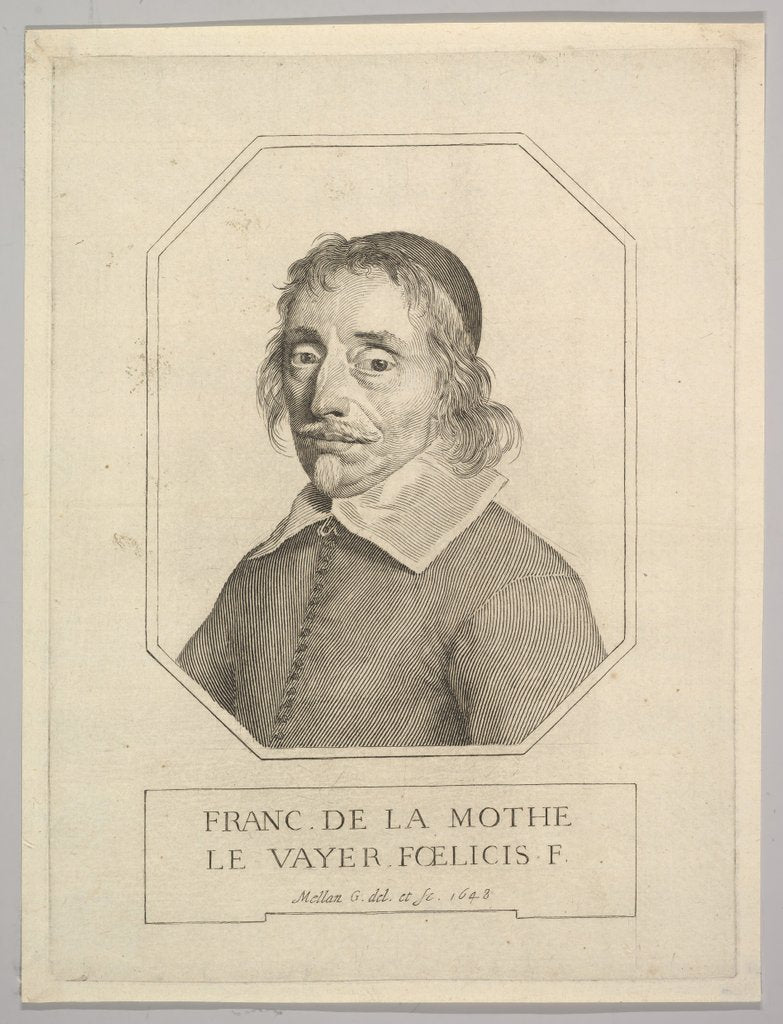 Detail of François de La Mothe Le Vayer, 1648 by Claude Mellan