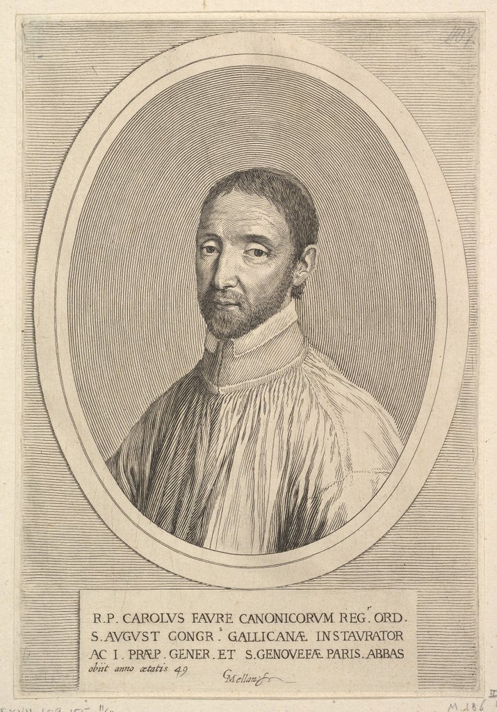 Detail of Le Père Charles Faure by Claude Mellan