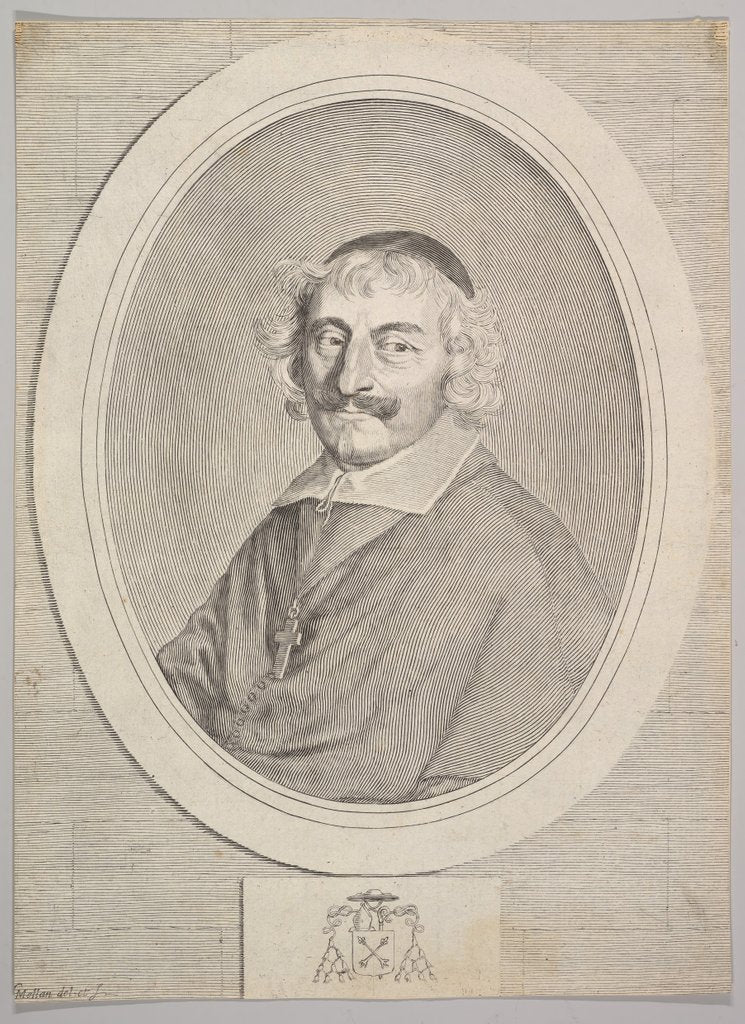 Detail of Alphonse III Delbène, Bishop of Orléans by Claude Mellan