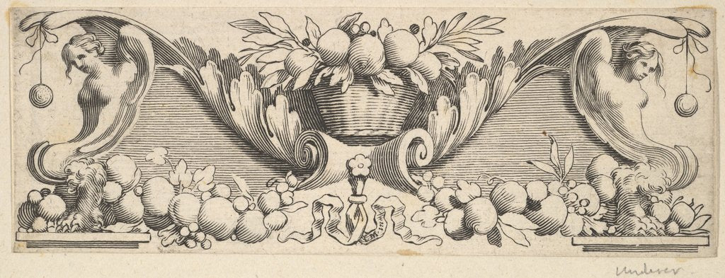 Detail of Headband: Basket of Fruit by Claude Mellan
