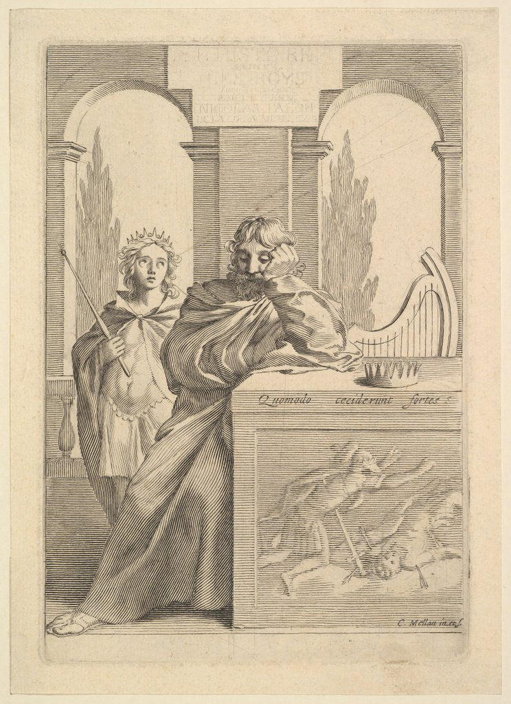 Detail of David: Title Page for Talon, L'Histoire sainte, III, 1645 by Claude Mellan