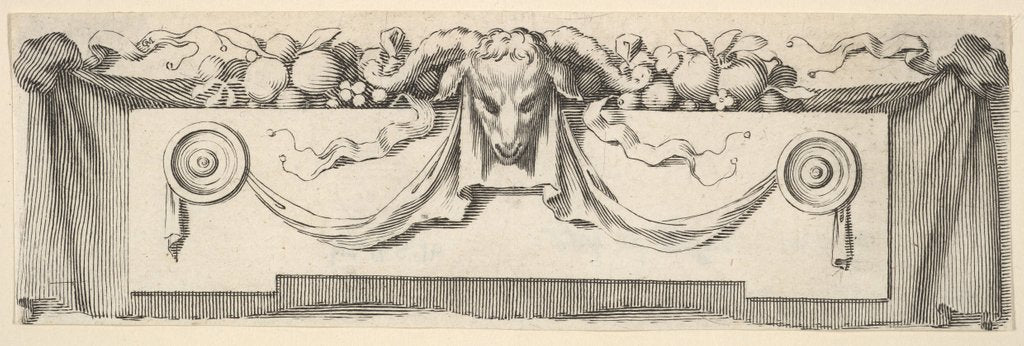 Detail of Headband with Ram's Head by Claude Mellan