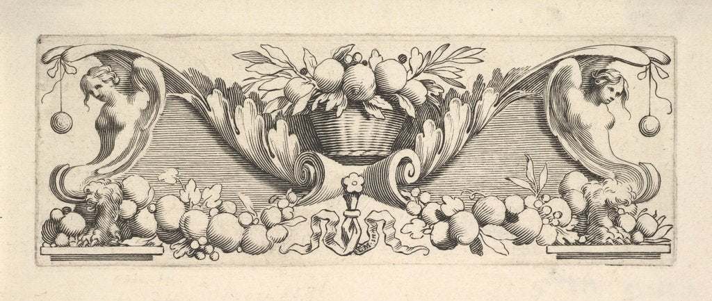 Detail of Headband: Basket of Fruit by Claude Mellan