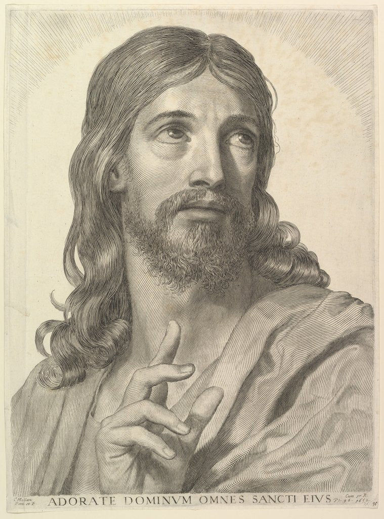Detail of Bust of the Adult Christ, 1652 by Claude Mellan
