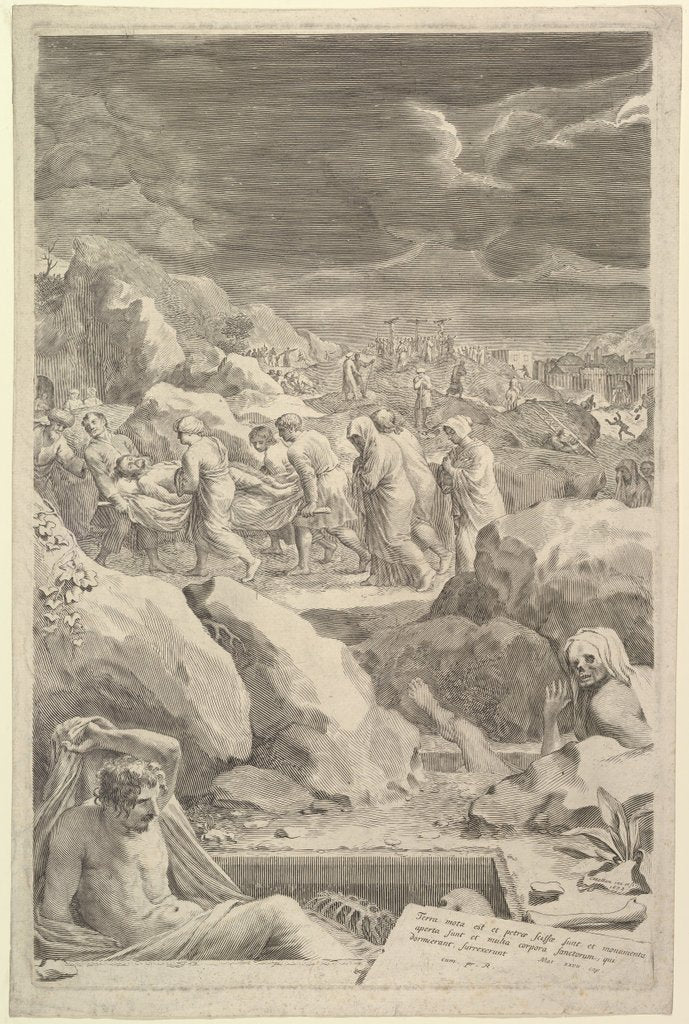 Detail of Burial Procession of Christ, 1678 by Claude Mellan