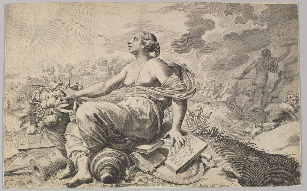 Detail of Allegory of France with the Arms of Richelieu by Claude Mellan