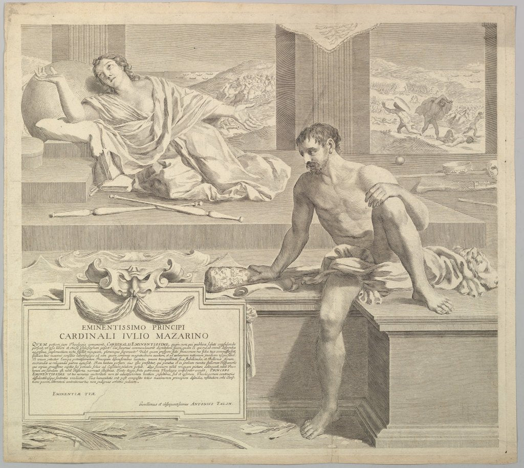 Detail of Theological Thesis of Antoine Talon, 1648 by Claude Mellan