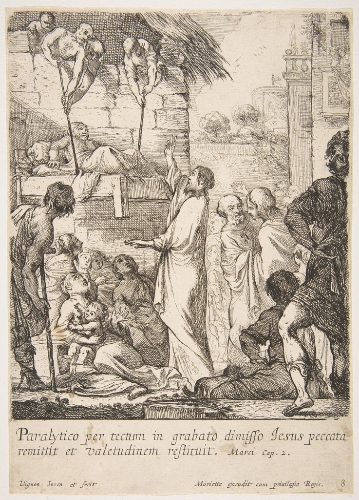 Detail of Healing the Paralyti by Claude Vignon
