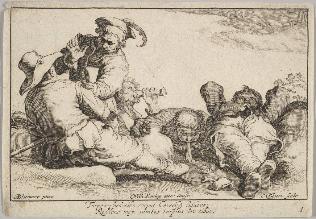 Detail of Pleasures of Occupation by Cornelis Bloemaert