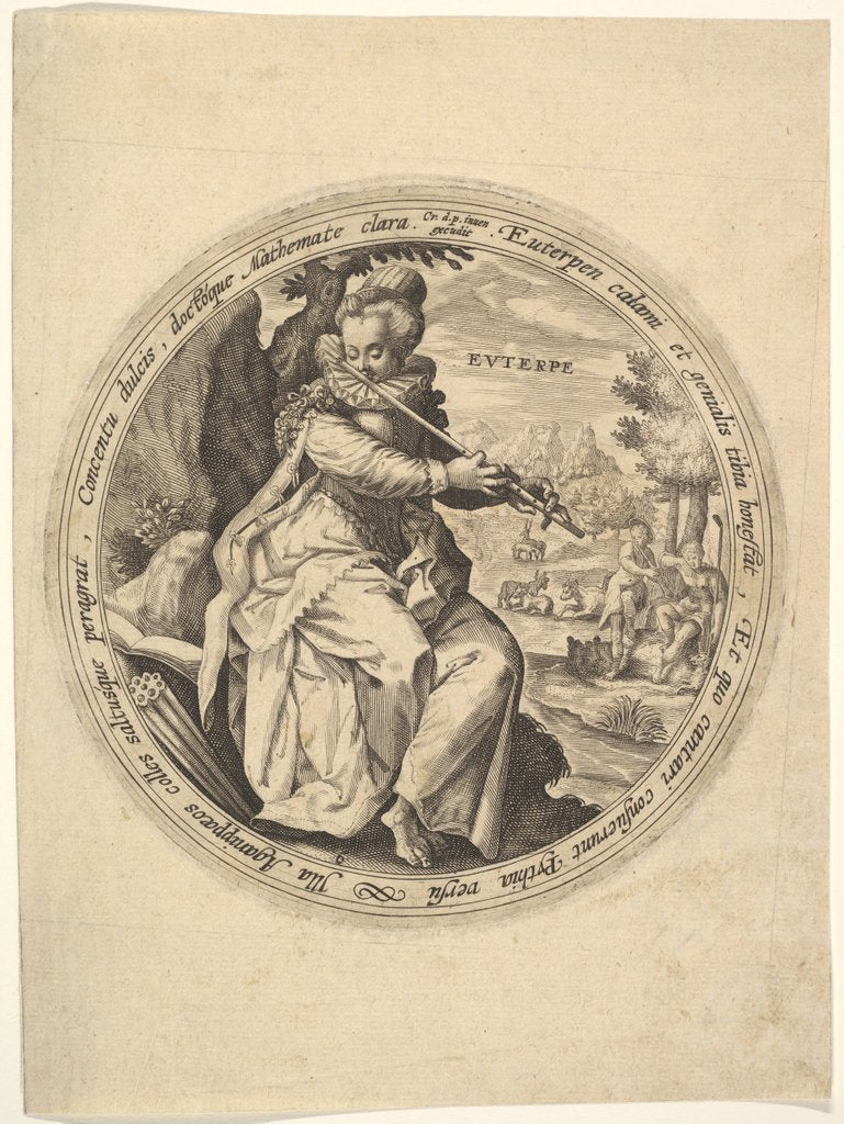 Detail of Euterpe, from The Muses by Crispijn de Passe I