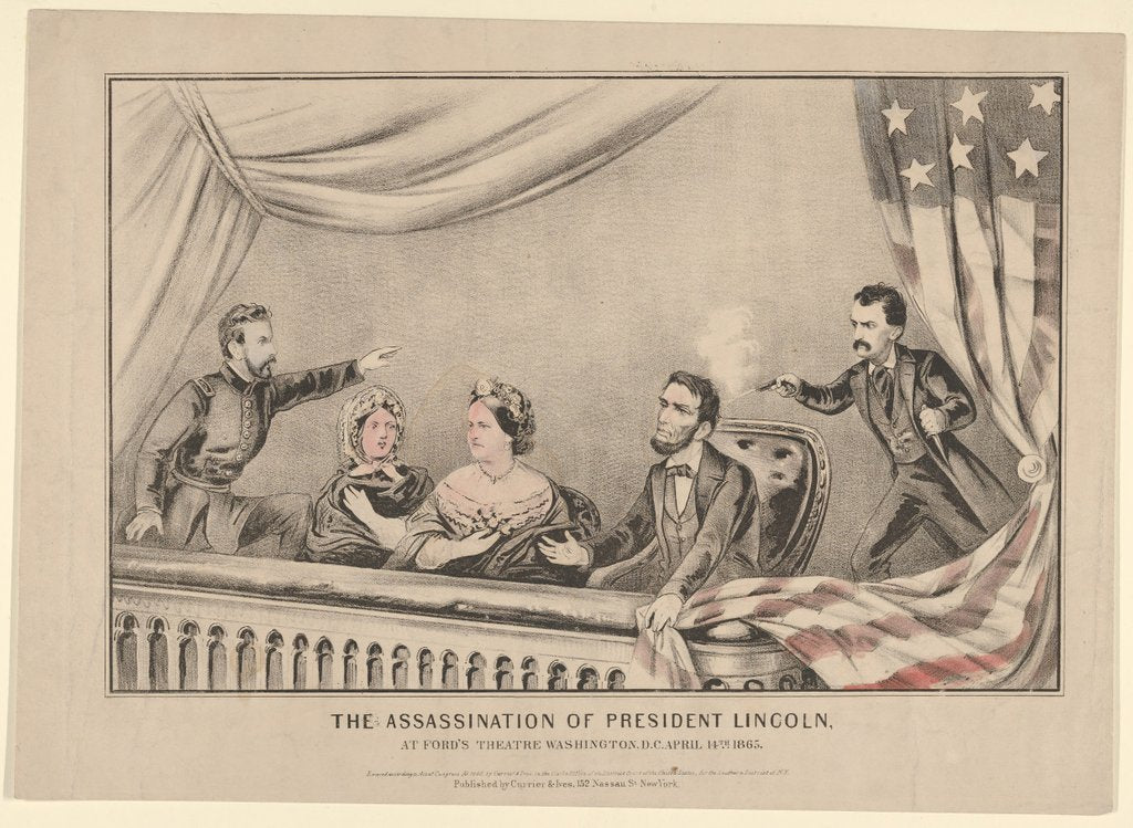 Detail of The Assassination of President Lincoln at Ford's Theatre, Washington D.C., April 14th, 1865, 1865 by Currier and Ives