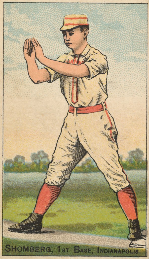 Detail of Shomberg, 1st Base, Indianapolis, from the Gold Coin series for Gold Coin Chewing T…, 1887 by D Buchner & Co