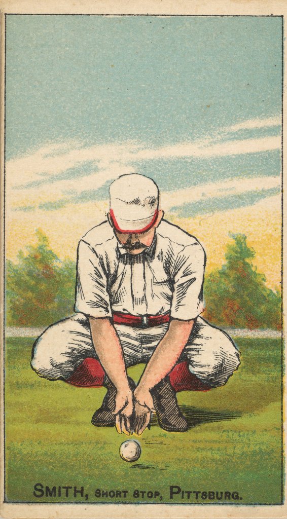 Detail of Smith, Shortstop, Pittsburgh, from the Gold Coin series for Gold Coin Chewing Tobacco, 1887 by D Buchner & Co