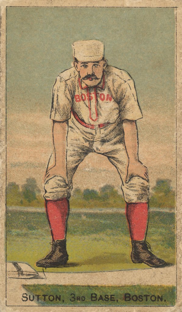 Detail of Sutton, 3rd Base, Boston, from the Gold Coin series for Gold Coin Chewing Tobacco, 1887 by D Buchner & Co