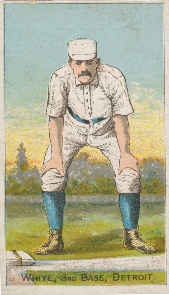 Detail of White, 3rd Base, Detroit, from the 'Gold Coin' Tobacco Issue, 1887 by D Buchner & Co