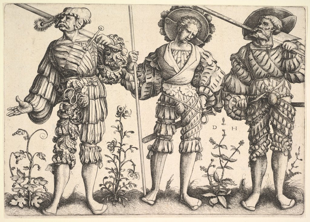 Detail of Three German Soldiers by Daniel Hopfer