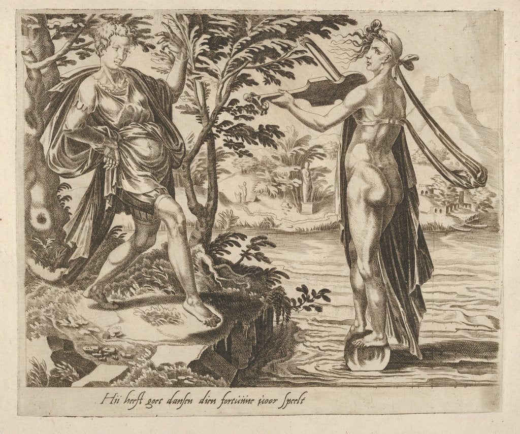 Detail of The One to Whom Fortune Is Playing Will Dance Merrily from Six Sayings about Fortune, ca. 1560 by Dirck Volkertsen Coornhert