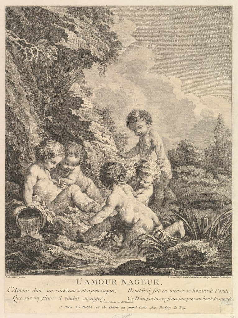 Child Swimming, ca. 1741 by Dominique Sornique/Pierre Alexandre Aveline