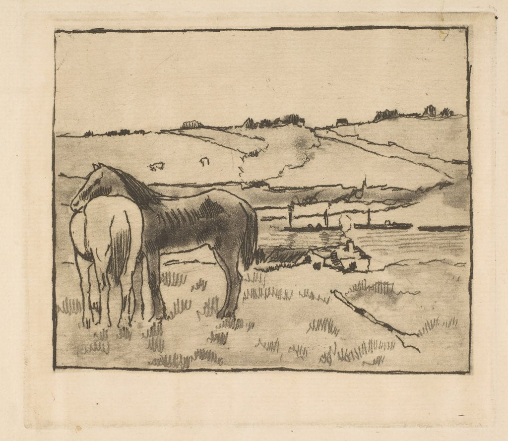 Detail of Horses in the Meadow, 1891-92 by Edgar Degas