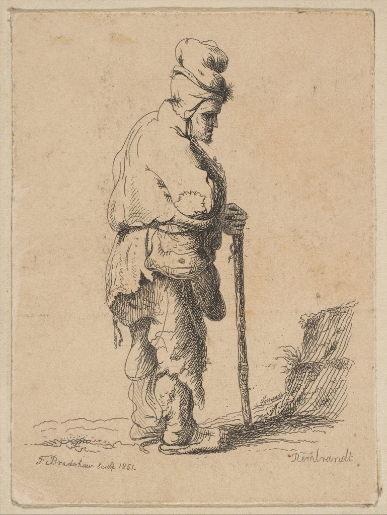 Detail of Beggar Leaning on a Stick, 1851 by F Bradshaw