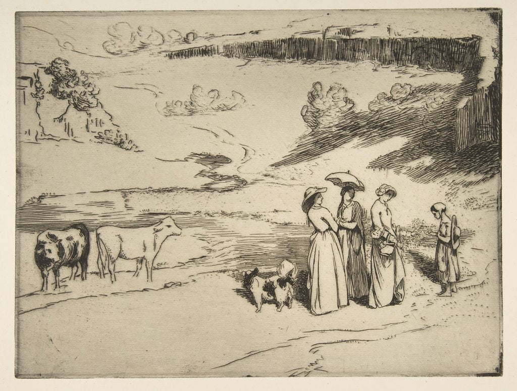 Detail of Les Demoiselles du village, 1869 by Felix Bracquemond