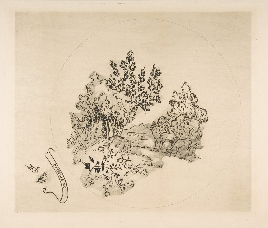 Detail of Decoration for a Plate: A Stream, 1870 by Felix Bracquemond