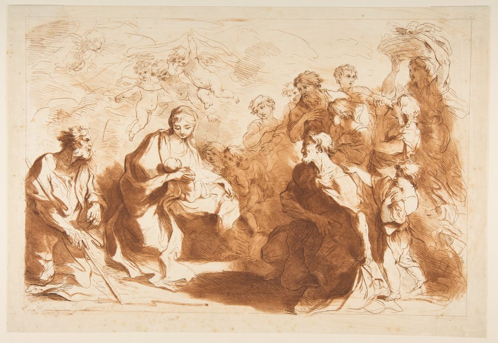 Detail of The Adoration of the Shepherds, before 1764 by Francesco Bartolozzi