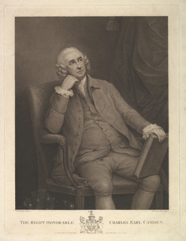 Detail of The Right Honorable Charles Pratt, 1st Earl Camden, Lord Chancellor, 1795 by Francesco Bartolozzi