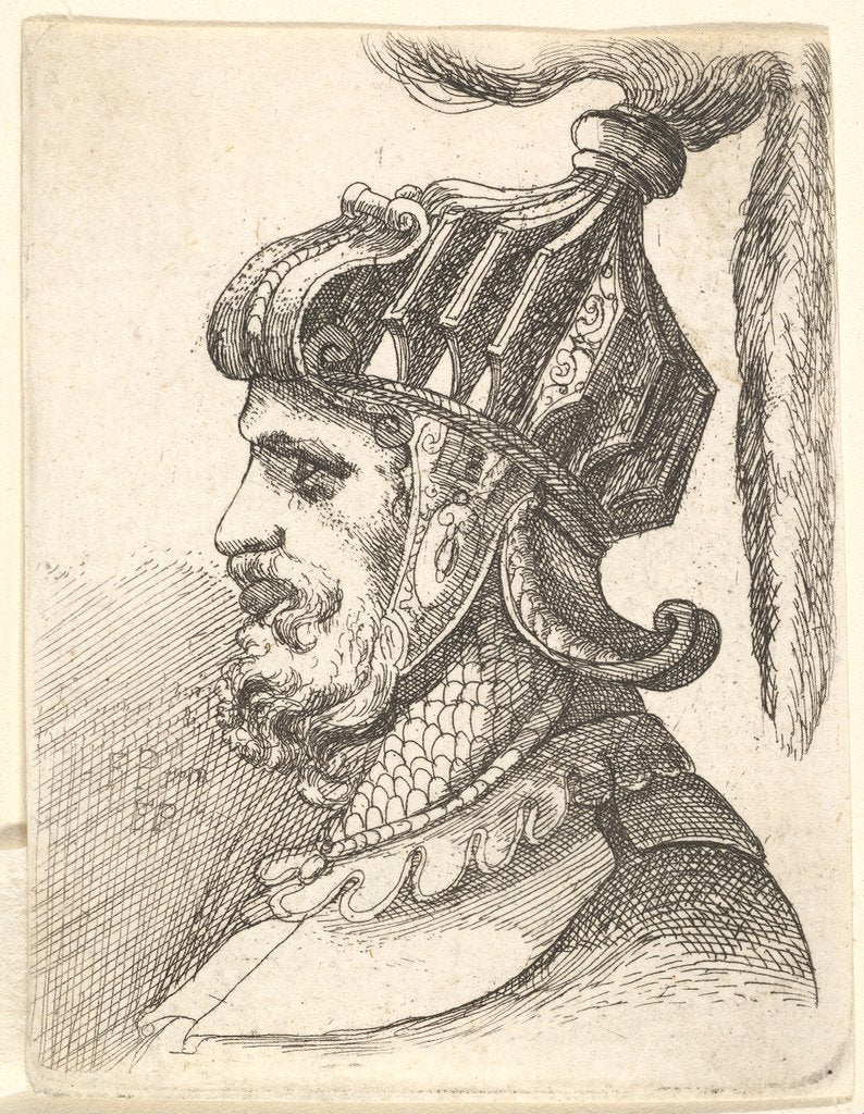 Detail of Helmeted head, 1662-78 by Francis Place