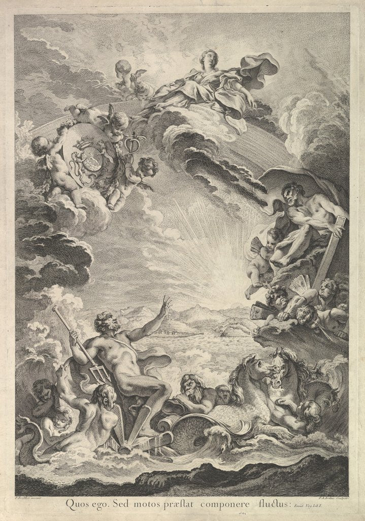 Detail of Neptune apaisant la tempête, 18th century by Francois-Antoine Aveline