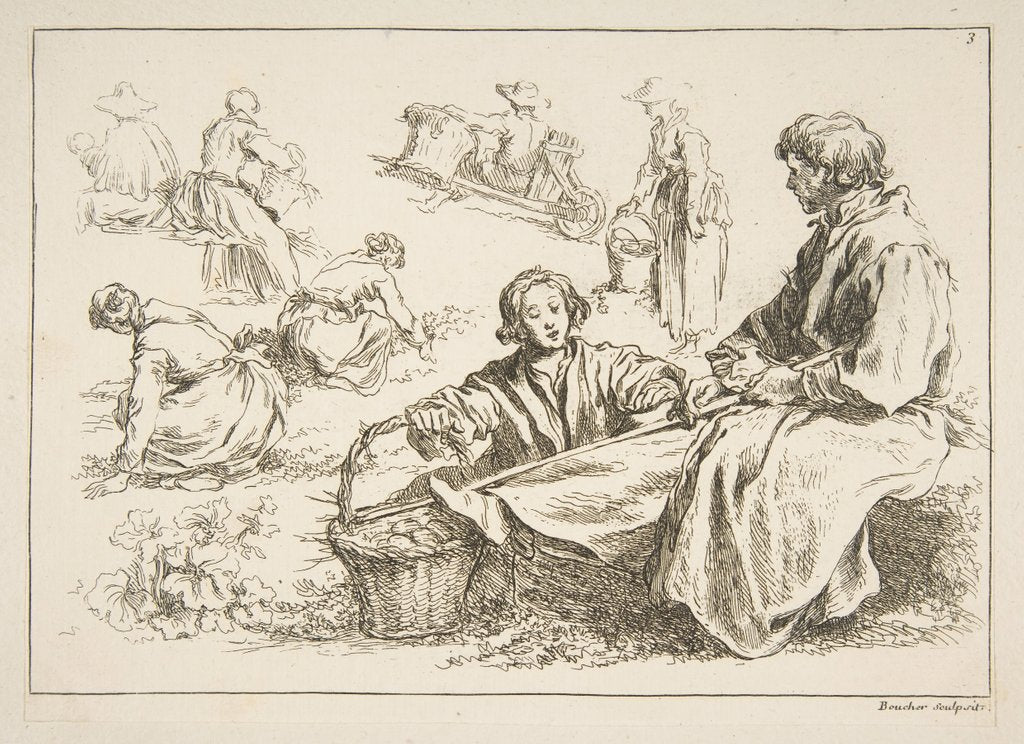 Detail of Sheet of Sketches, 1753 by Francois Boucher