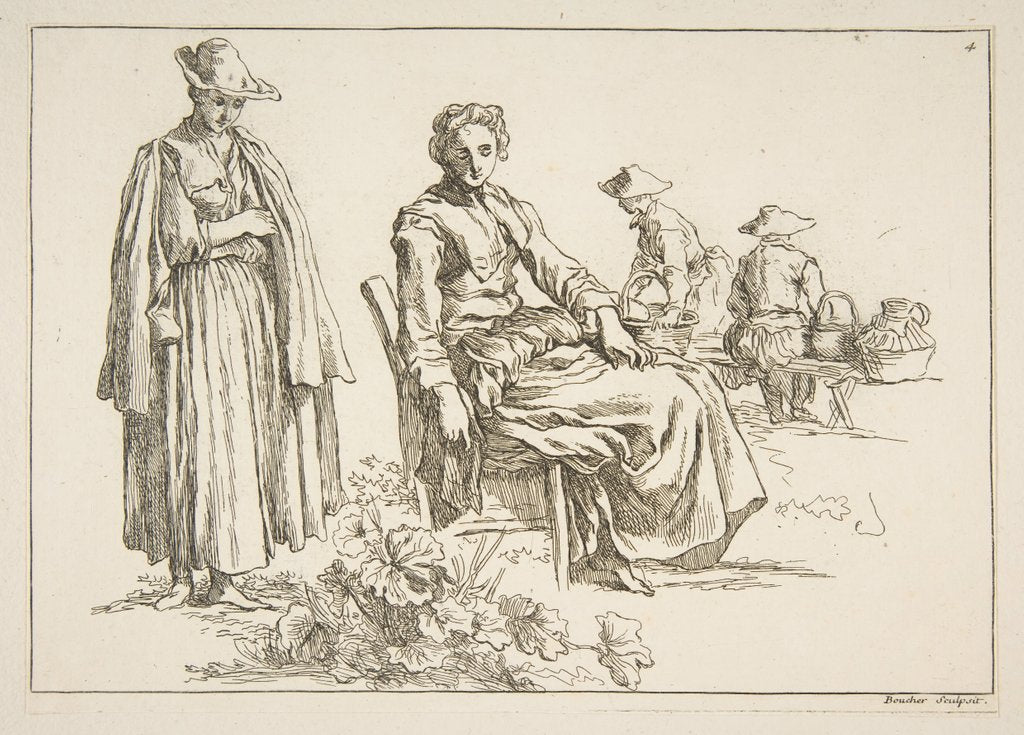 Detail of Sheet of Sketches, 1753 by Francois Boucher