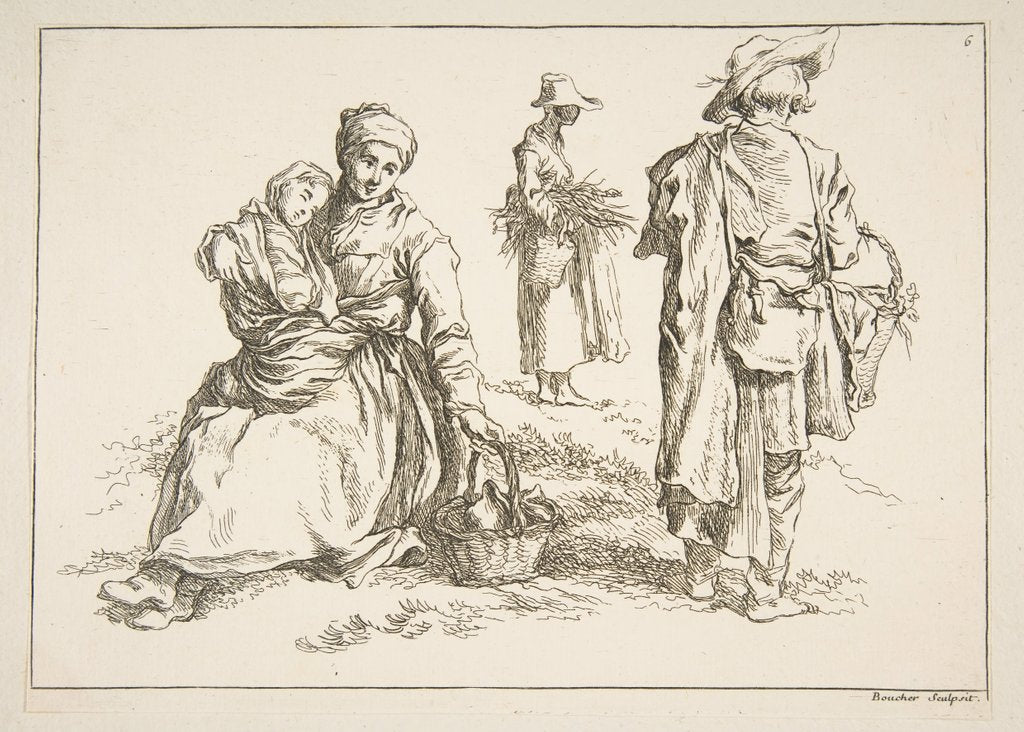 Detail of Sheet of Sketches, 1753 by Francois Boucher