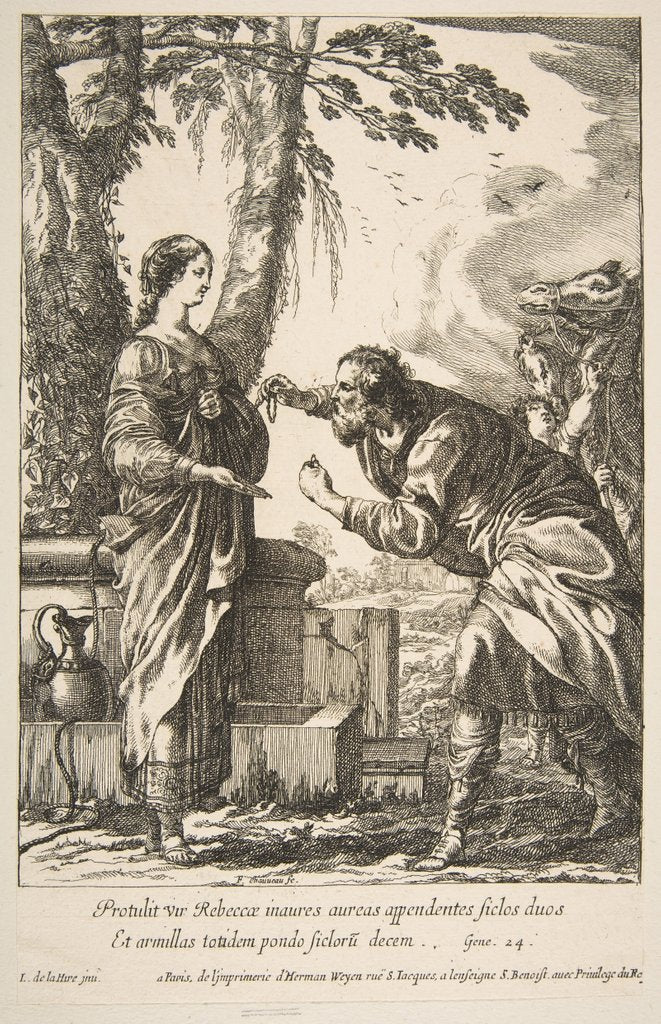 Detail of Rebecca and Eliezer by Francois Chauveau