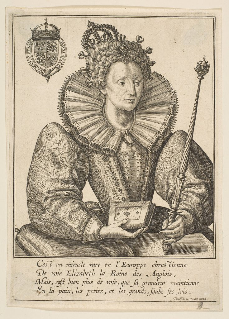 Detail of Queen Elizabeth I of England, late 16th-early 17th century by Frans Huys (attributed to)