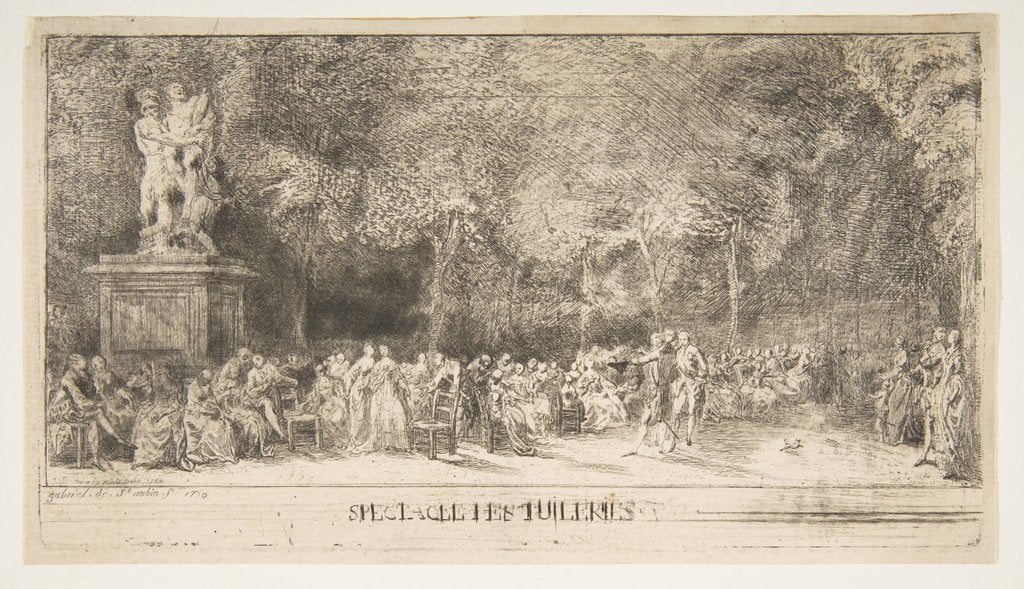 Detail of Scene in the Tuileries: The Chairs, 1760 by Gabriel de Saint-Aubin