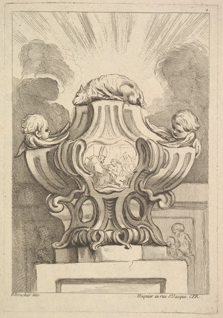 Detail of Design for an Urn, 1725-72 by Gabriel Huquier