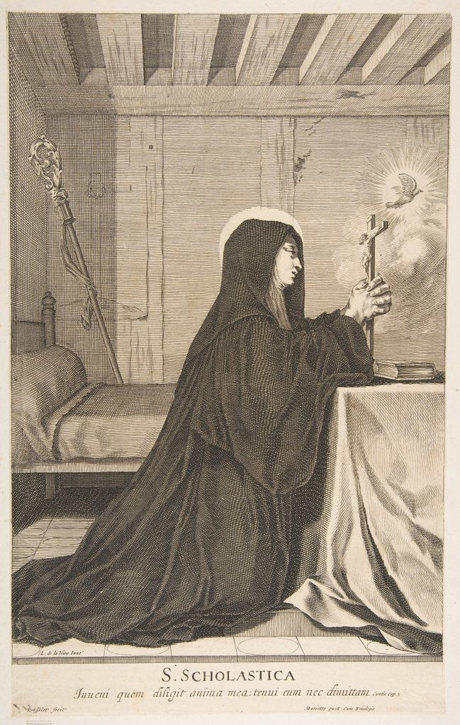 Detail of St. Scholastica by Gilles Rousselet