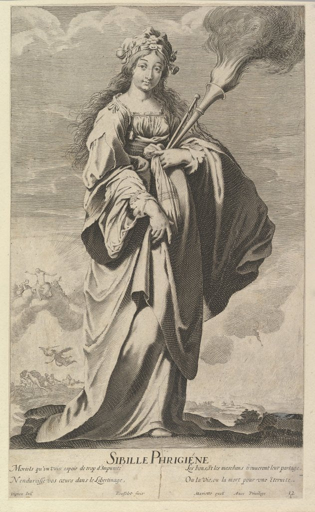 Detail of Sibylle Phrygienne, ca. 1635 by Gilles Rousselet/Abraham Bosse