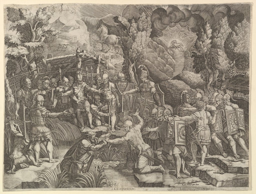 Detail of Sinon Deceiving the Trojans, mid-1540's by Giorgio Ghisi