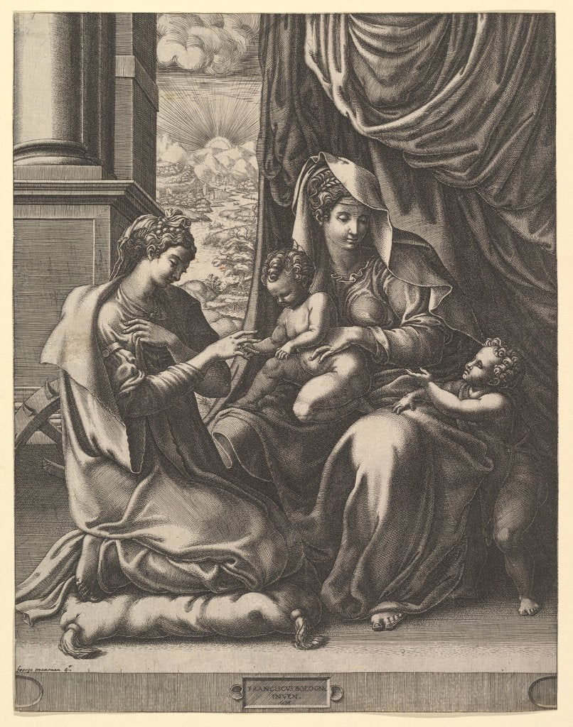 Detail of The Mystic Marriage of St. Catherine, ca. 1555-56 by Giorgio Ghisi