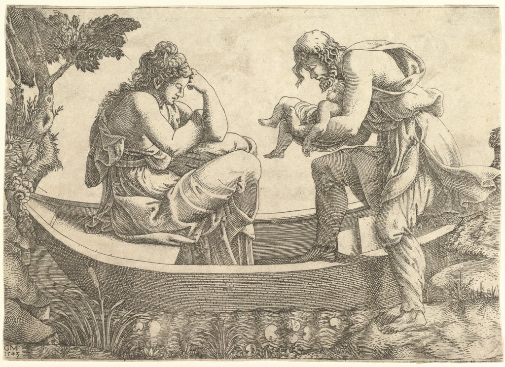 Detail of Danae and the infant Perseus cast out to sea by Acrisius, 1543 by Giorgio Ghisi