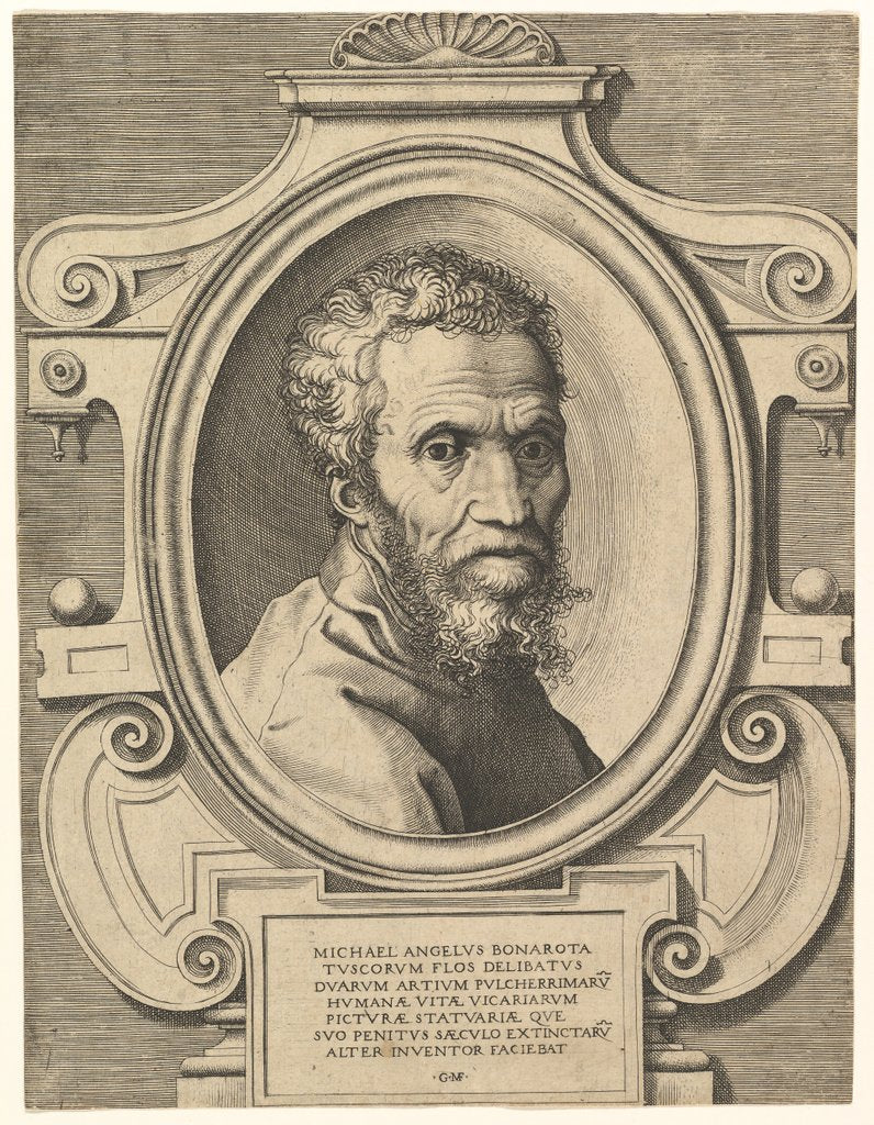 Detail of Portrait of Michelangelo, after 1564 by Giorgio Ghisi